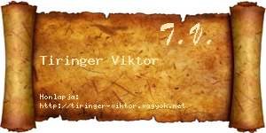 Tiringer Viktor névjegykártya